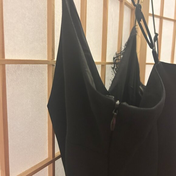 Rachel Roy Little Black Camisole Dress with Lace Trim and Asymmetrical Hem Sz 6 - Picture 11 of 14